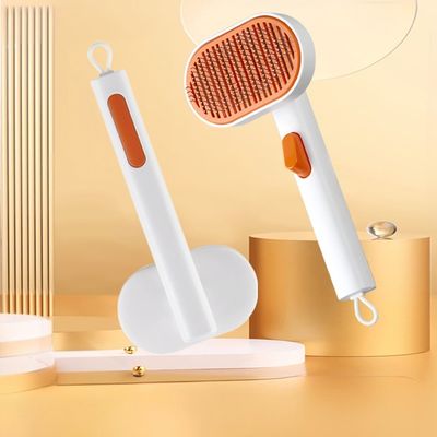 comprar Cão de estimação escova de depilação ferramentas de cuidados de saúde gato um botão de slicker pente auto-limpeza Fabricação em linha