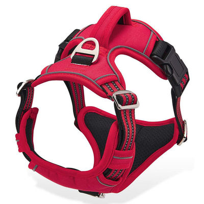 comprar Mão de controle de arnês de cão de nylon Rede respirável Design refletor Logotipo personalizado Decoração Fabricação em linha