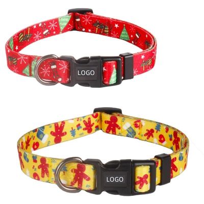 comprar Regalos para cães e animais de estimaçãoDog Polyester Natal Personalizado Collar impermeável para animais de estimação ajustável Luxo Fabricação em linha
