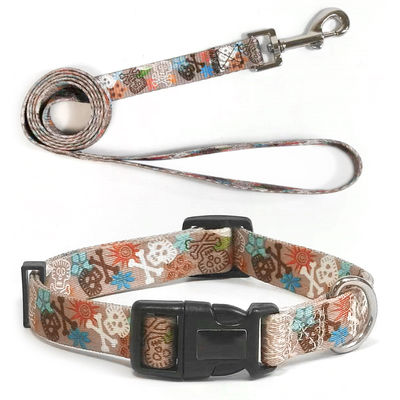 comprar Eco Amigável Poliéster Cão Leash Collar Conjunto Sublimação Harness Collar E Set de Chumbo Fabricação em linha