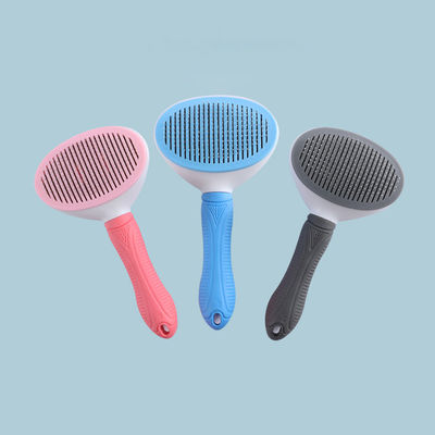 comprar Removidor de pelos para animais de estimação penteado Cão cinza Pincel de limpeza automática Slicker Logotipo personalizado portátil Fabricação em linha