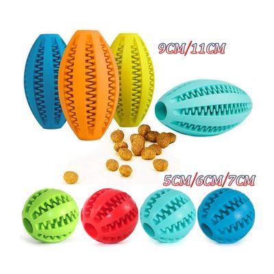 comprar Cão Pet Treat Dispensing Ball Solid Rubber Chew Toy com material de borracha natural no escuro Fabricação em linha