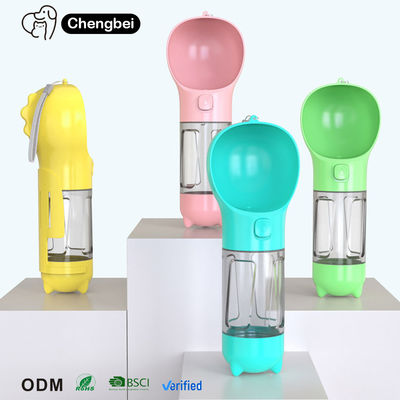 comprar Dispensador de água para animais de estimação dobrável 4 em 1 garrafa de cão à prova de vazamento 300/500ml portátil cachorro de viagem Fabricação em linha