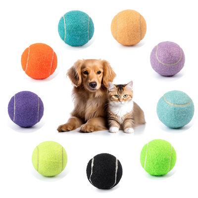 Bolas de tênis para animais de estimação Interativo Cão Bolo de brinquedo Lançamento de borracha Cão Mastigar Brinquedos Cor de macarrão