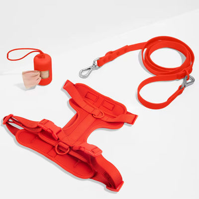 Neoprene Leash Collar Combo ajustável PVC Macio Collar Vermelho E Leash