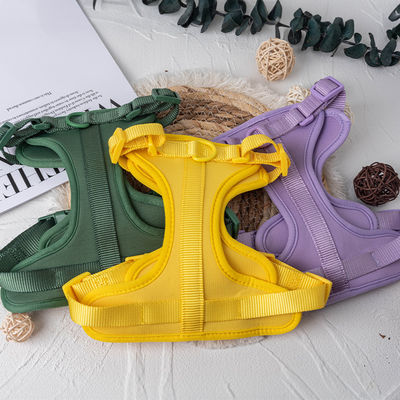 Neoprene personalizado de cão de estimação de arnês Leash e coleira para ajuste ajustável S / M / L