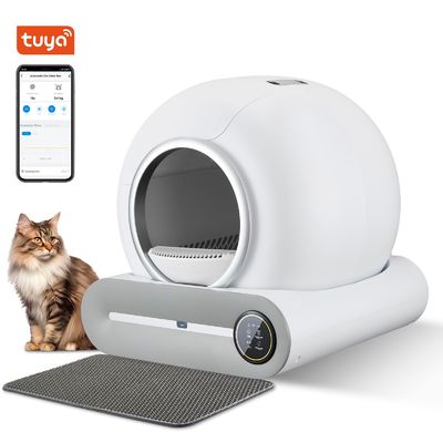 Tuya Caixa Inteligente de Lixo para Gatos Caixa Inteligente de Lixo de Limpeza Silenciosa