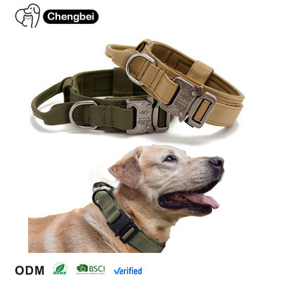Designer de luxo personalizado de metal de nylon corda de treinamento para animais de estimação colarinho e coleira para cães grandes para K9 táticos