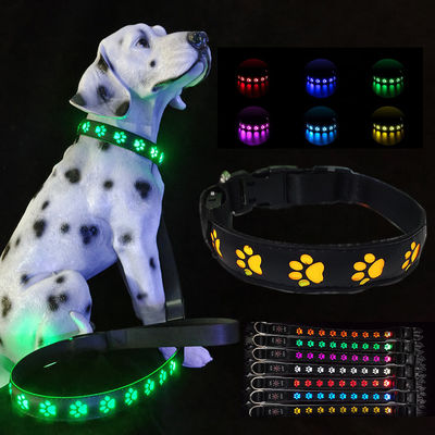 Lente de cachorro recarregável iluminando caminhadas noturnas brilhante decoração de rivet USB