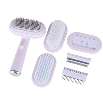 Remover o cabelo Pin Comb Pet Grooming Kit Auto-Limpeza Slicker Brush Shedding Tool