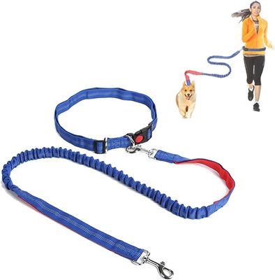 Cães de companhia com cordas de corrida de cães com mão livre e ajustáveis Logotipo personalizado Longa cintura Corda de nylon dupla