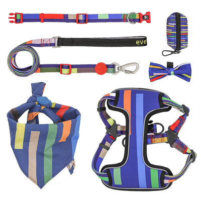 Logotipo de arnês de cão de cores personalizadas Reflector Reversible Luxury Pet Collars Arnês e coleção de trela para cães extra grandes