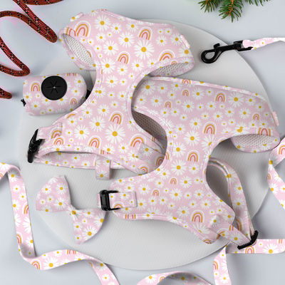 Customização personalizada de padrão de abacate verde ajustável para cães com material de poliéster e logotipo personalizado