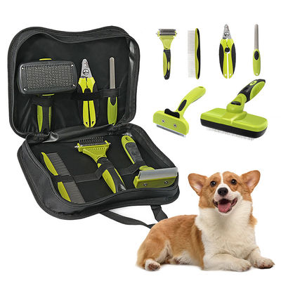 Conjunto de escova de cão personalizado Kit de limpeza de animais de estimação 6 em 1 Ferramenta de limpeza de animais