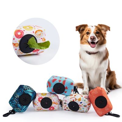 Dispensador de sacos de cocô para cães Neoprene portátil repelente de água Carregador de sacos de lixo para animais