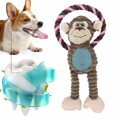 Brinquedos de cães de pelúcia indestrutíveis em forma de macaco Brinquedos de cães macios para mastigadores pesados