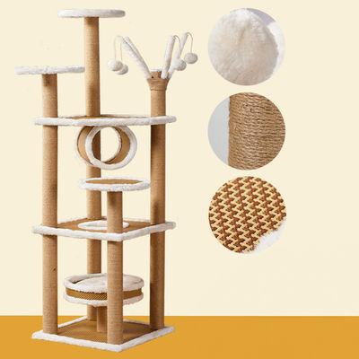 Casa de árvores de gatos de vários níveis raspando poste de trabalho pesado com corda de Sisal torre de gatos coluna de escalada árvore área de jogo de sonho do gato