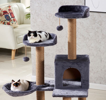 Árvore de trepadeira de gato de madeira personalizada com design de luxo moderno e torre de postes de raspagem