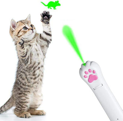 Brinquedo ABS Cat Laser Sustentável Branco USB Carregamento Laser Pointer Cat Toy