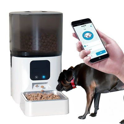 Alimentação de gatos inteligente ABS branco 6L Alimentação automática com câmera para animais de estimação para animais pequenos